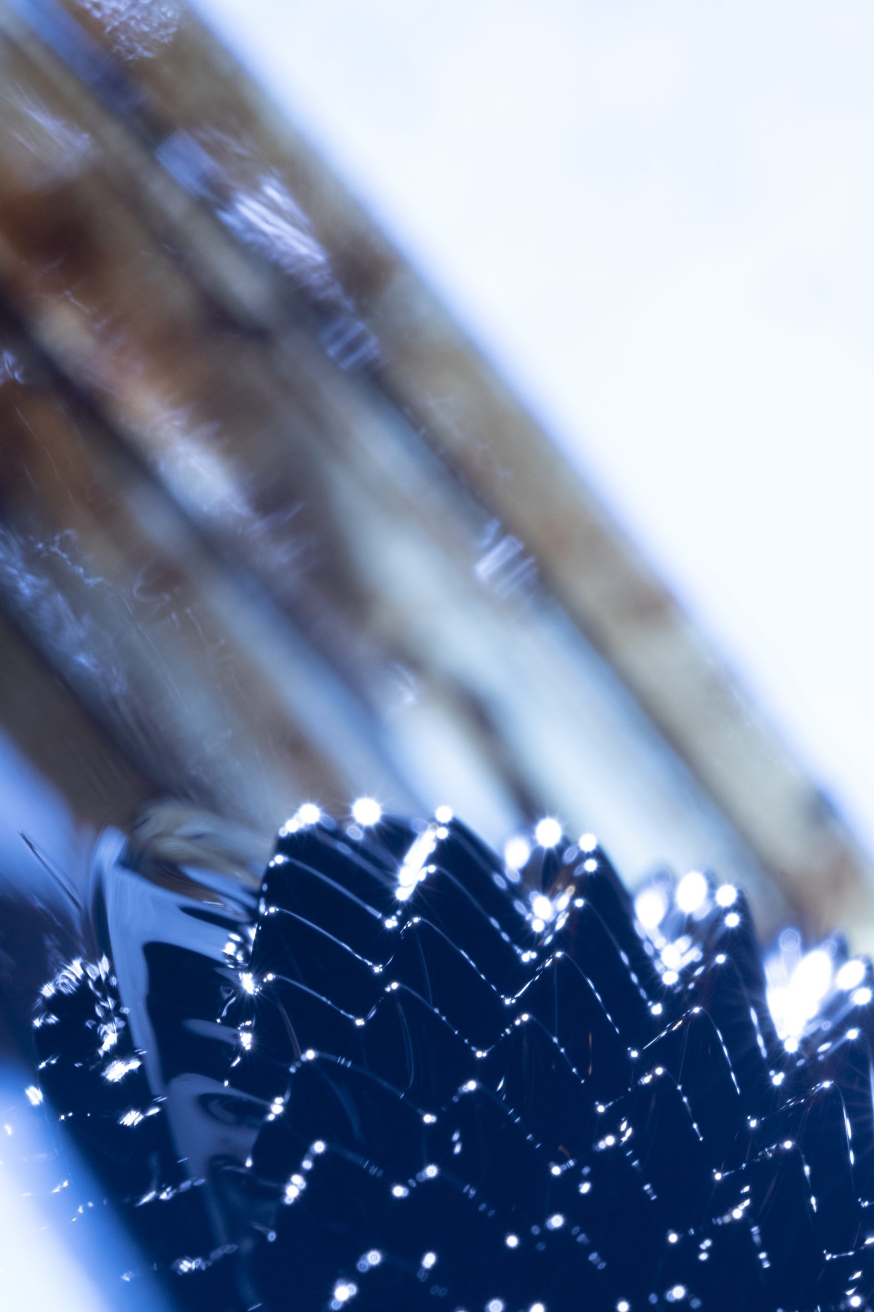 close up ferromagnetic metal with blurred background