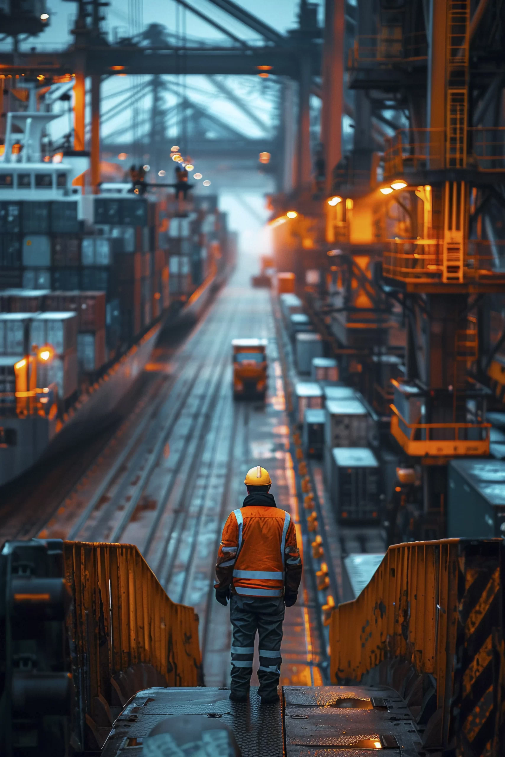 photorealistic scene with warehouse logistics operations