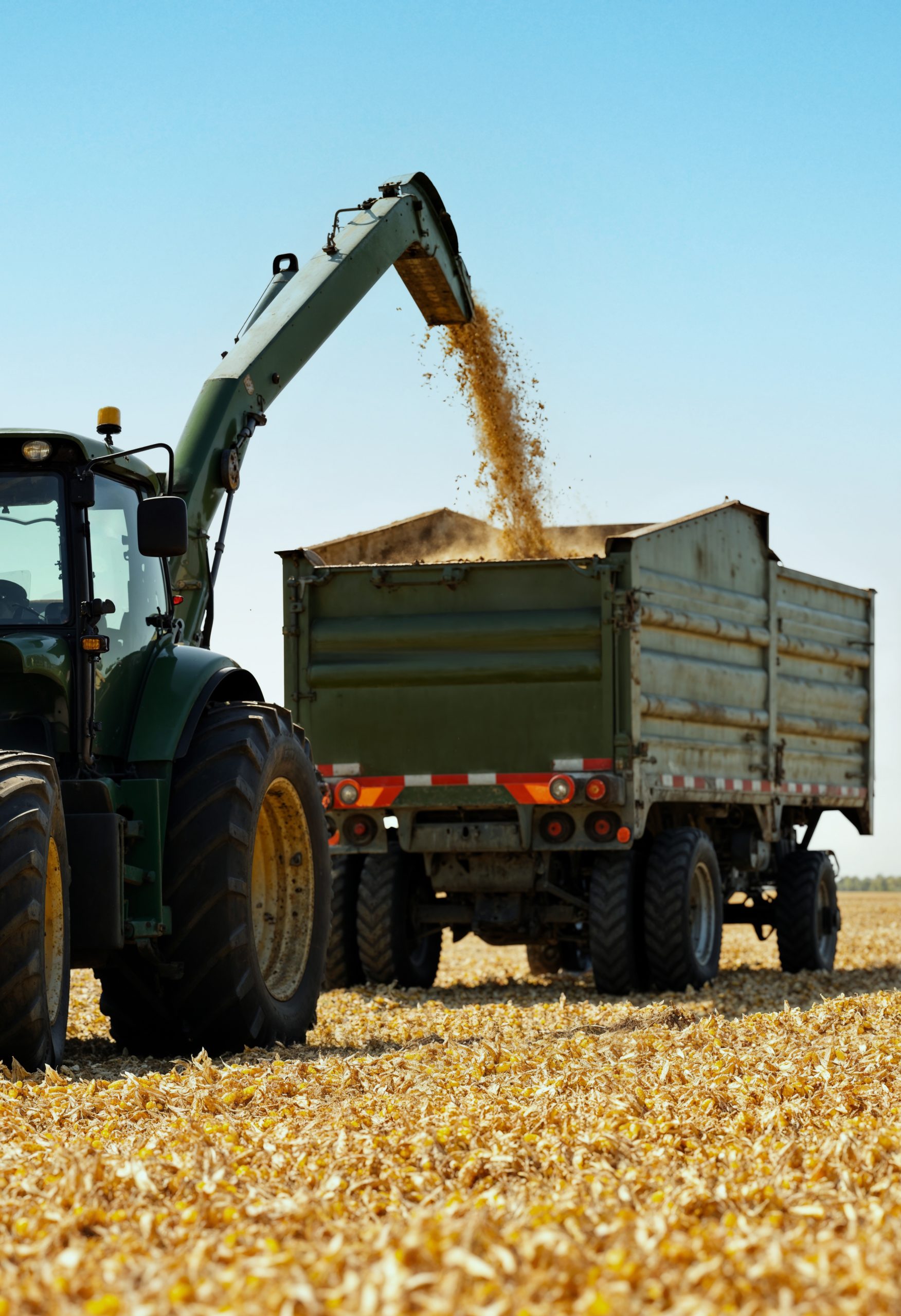 truck working field sunny day